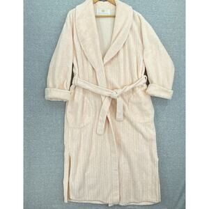 Vintage Stan Herman Robe Womens Medium Cotton Chenille Long Sleeve Pockets USA